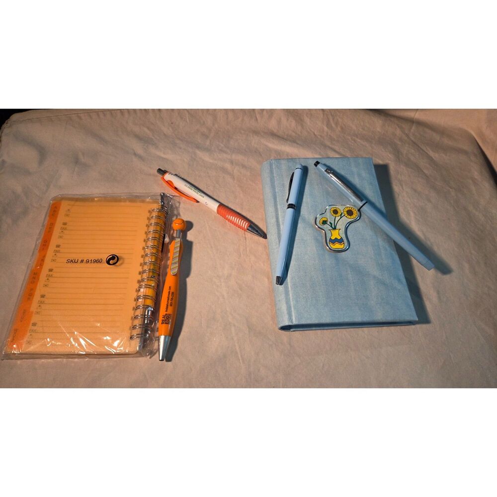 Vintage Berol Pastel Stationary Pen Set and unopened orange ruled set with pens